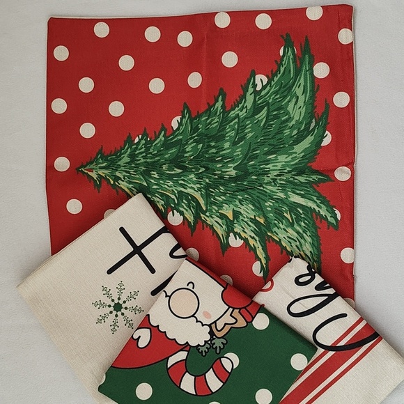 New Christmas Accent Pillow Case SET of 4 - Picture 1 of 10